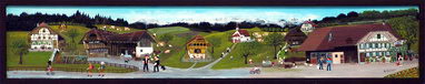 Bauernhaus in Messen   Acryl auf Holz   101x21cm