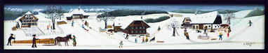 Winterlandschaft im Emmental   Acryl auf Holz   101x21cm
