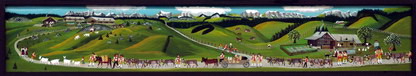 Alpaufzug im Appenzellischen   Acryl auf Holz   110x21cm