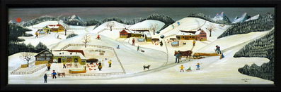 Appenzeller Winterlandschaft   Acryl auf Holz   105x35cm